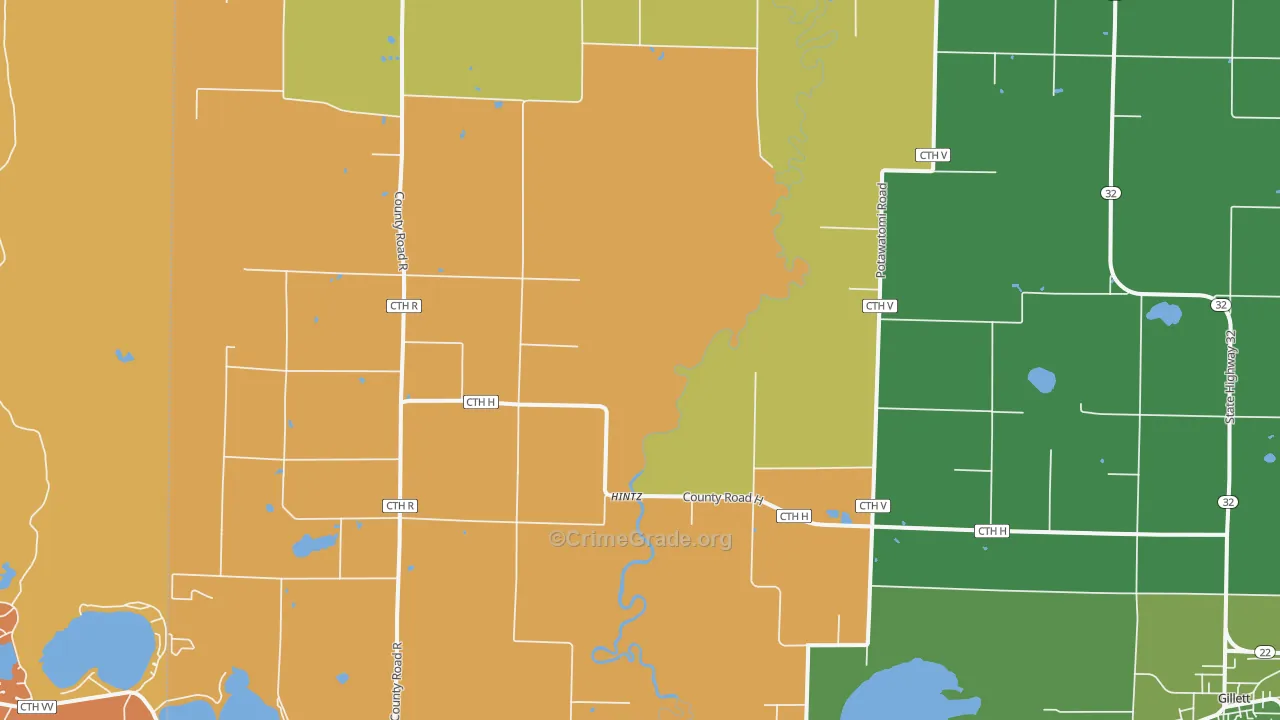 Hintz, WI Map of Theft Rates