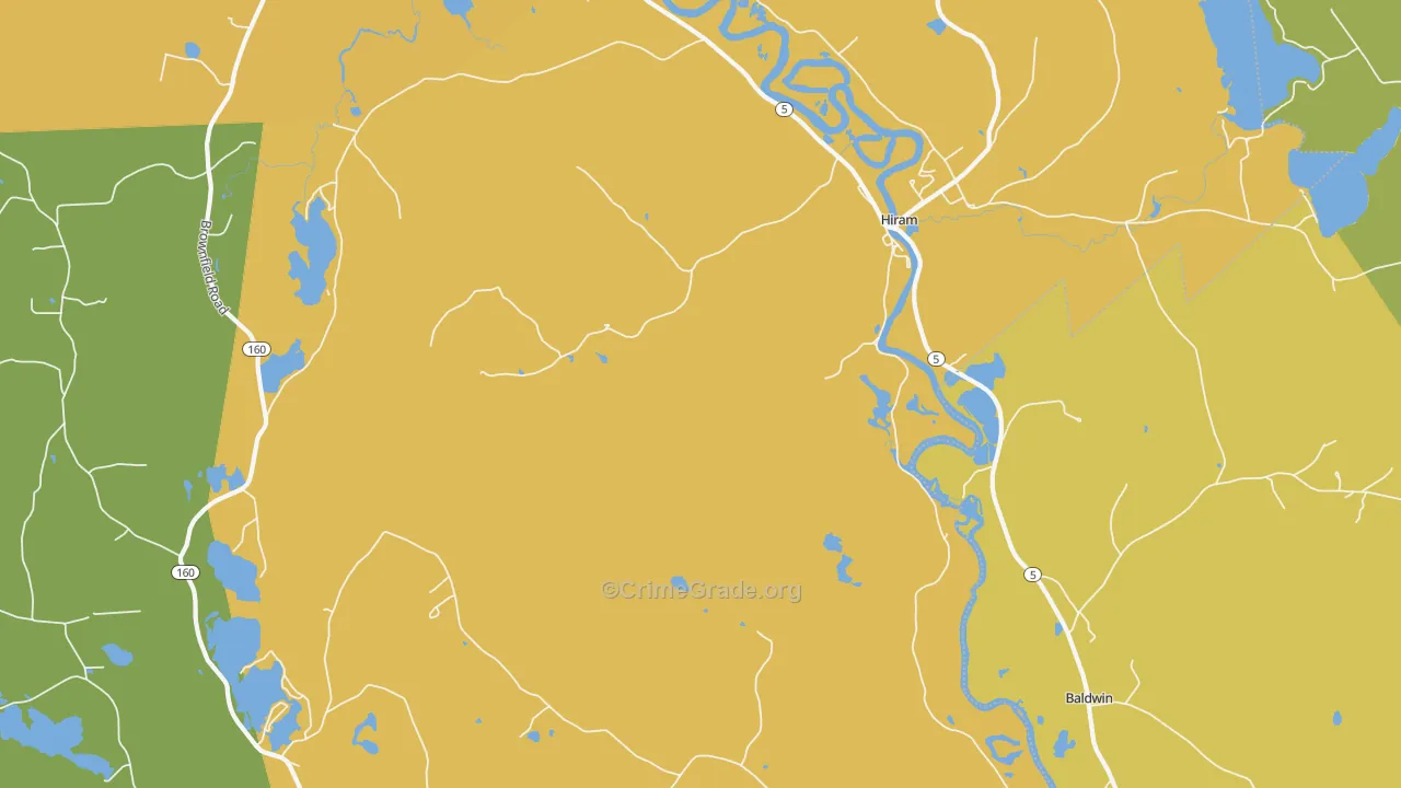 Hiram, ME Map of Theft Rates