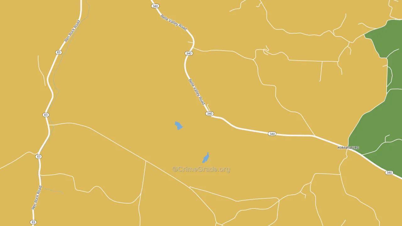 Hiramsburg, OH Map of Theft Rates