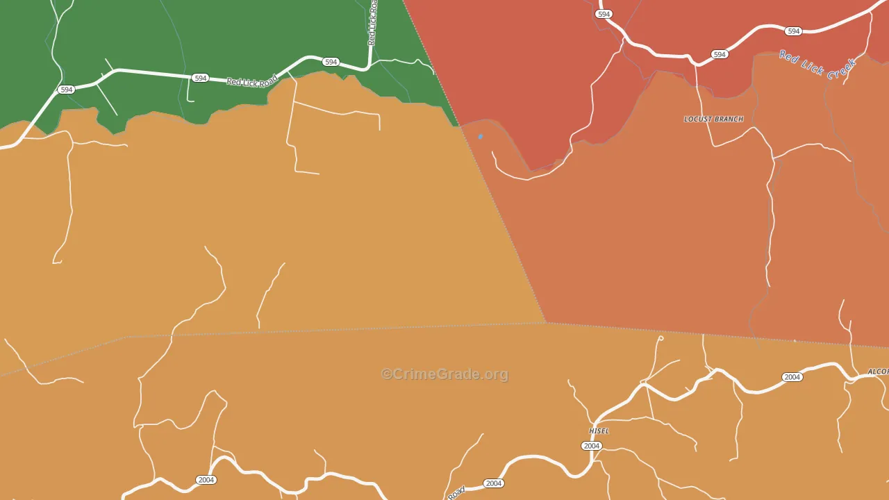 Hisel, KY Map of Theft Rates