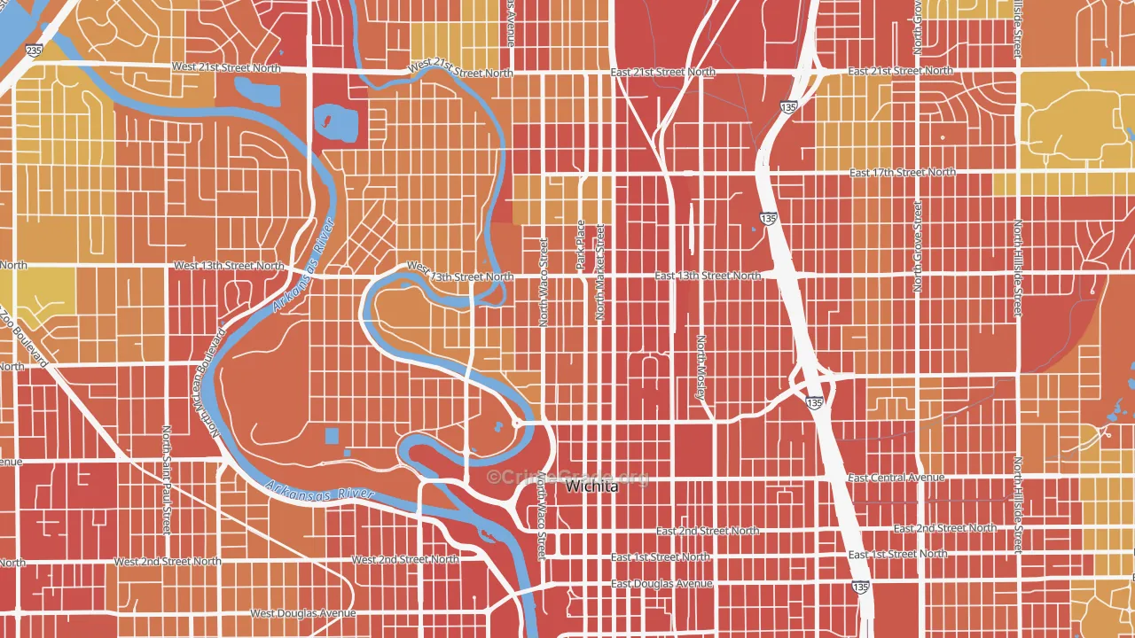 Historic Midtown, Wichita, KS Map of Theft Rates