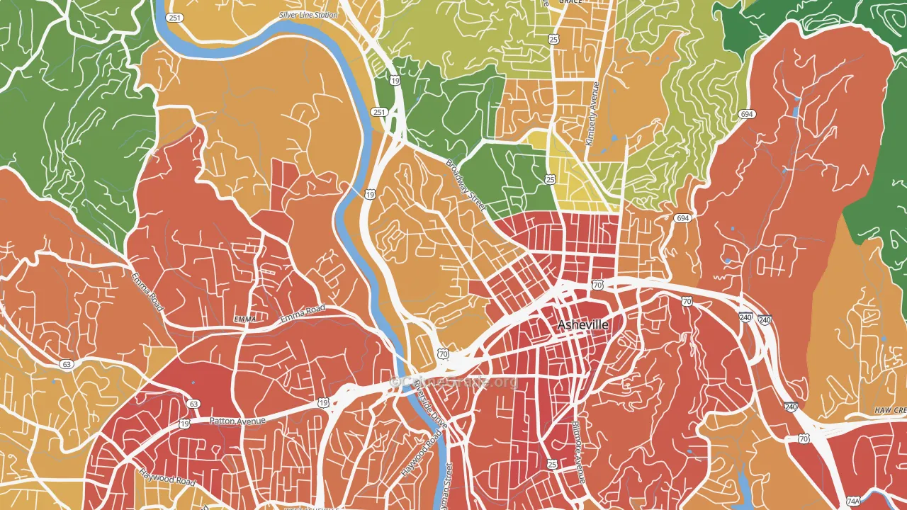 Historic Montford, Asheville, NC Map of Theft Rates