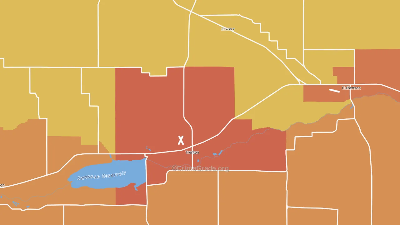 Hitchcock County, NE Map of Theft Rates