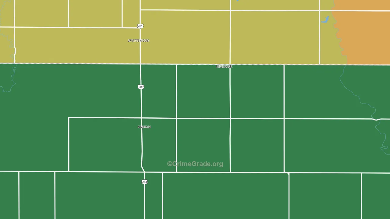 Hitchcock, SD Map of Theft Rates