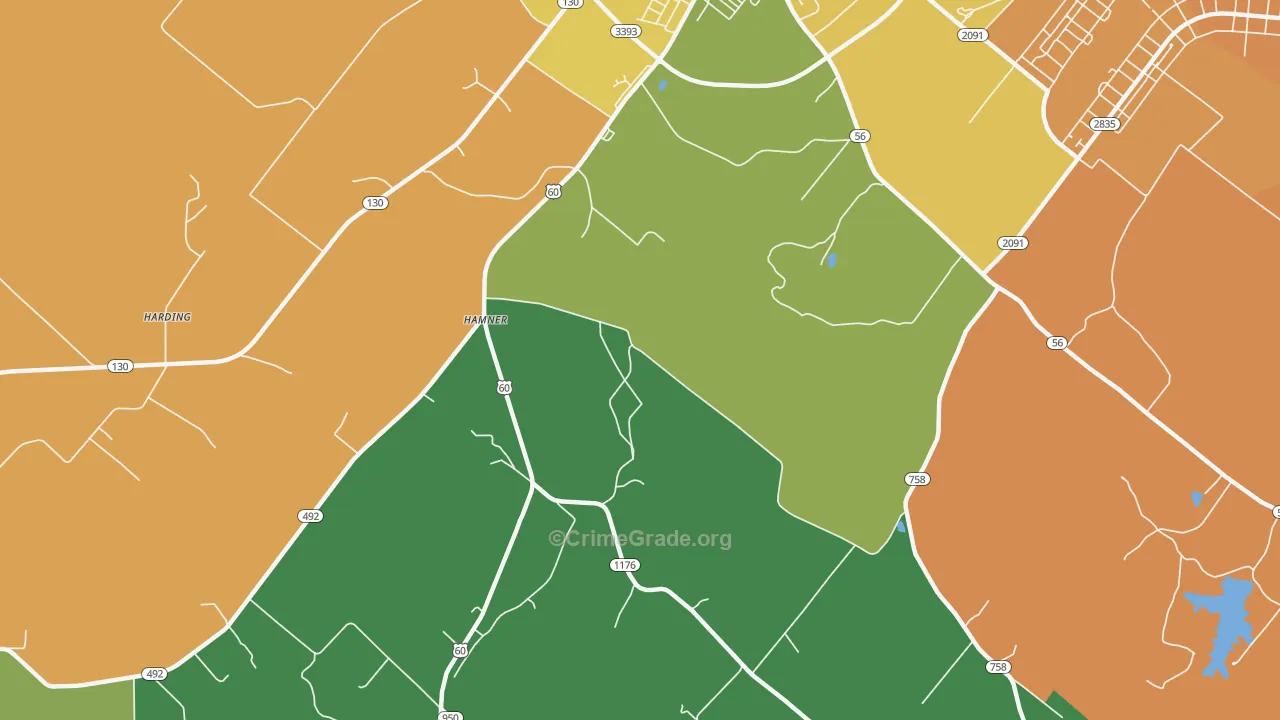 Hitesville, KY Map of Theft Rates