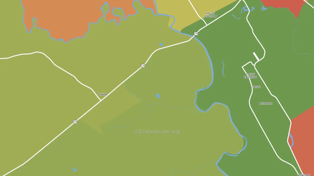 Hix, TX Map of Theft Rates
