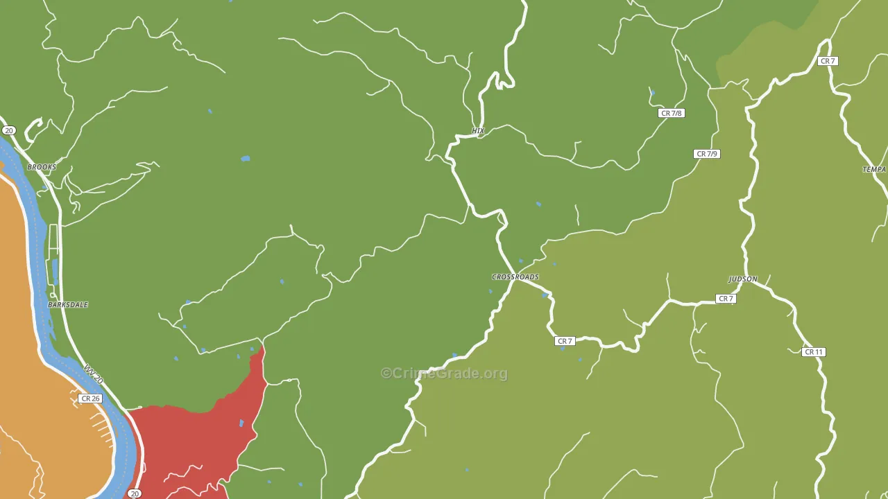 Hix, WV Map of Theft Rates