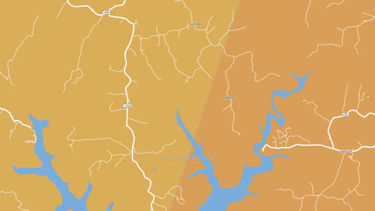 Hobart, KY Map of Theft Rates