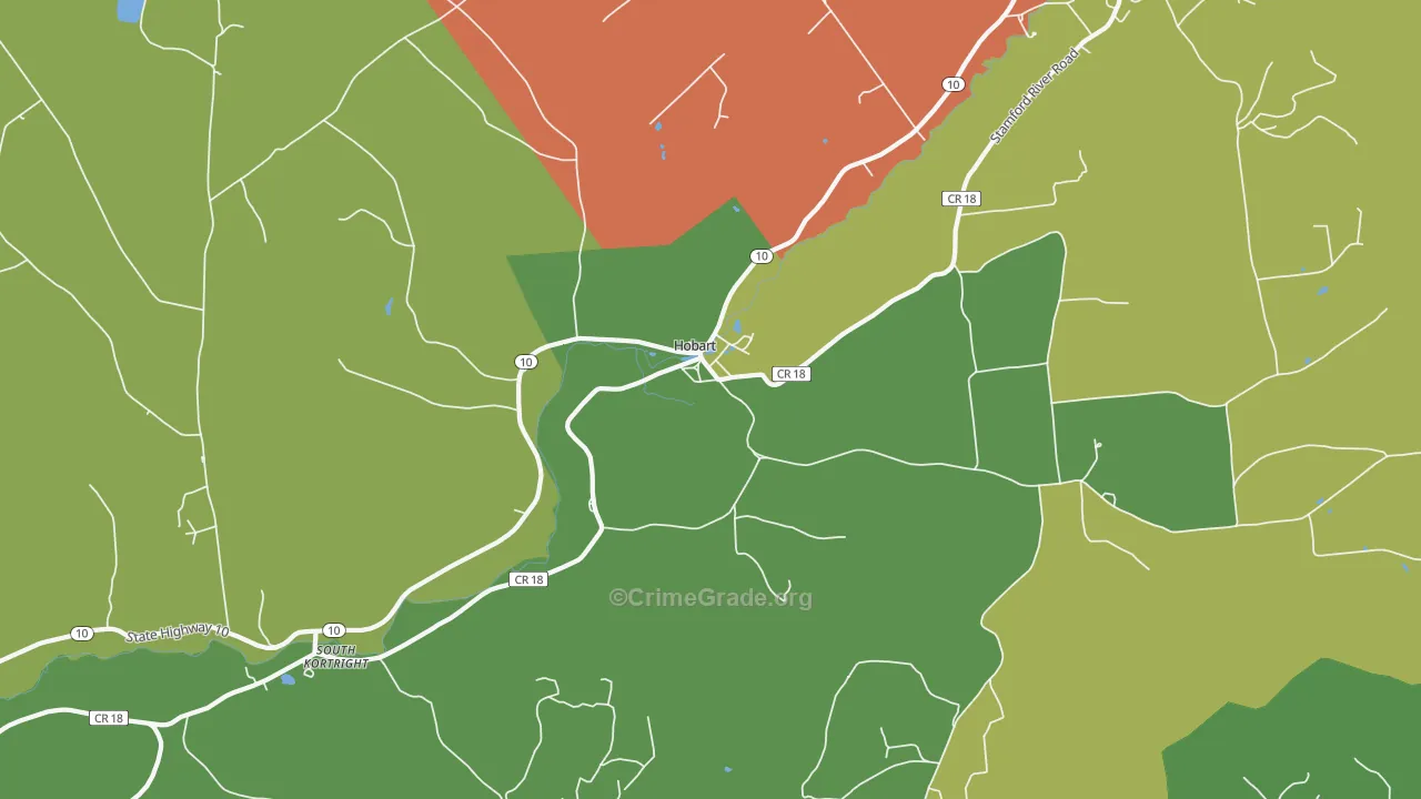 Hobart, NY Map of Theft Rates