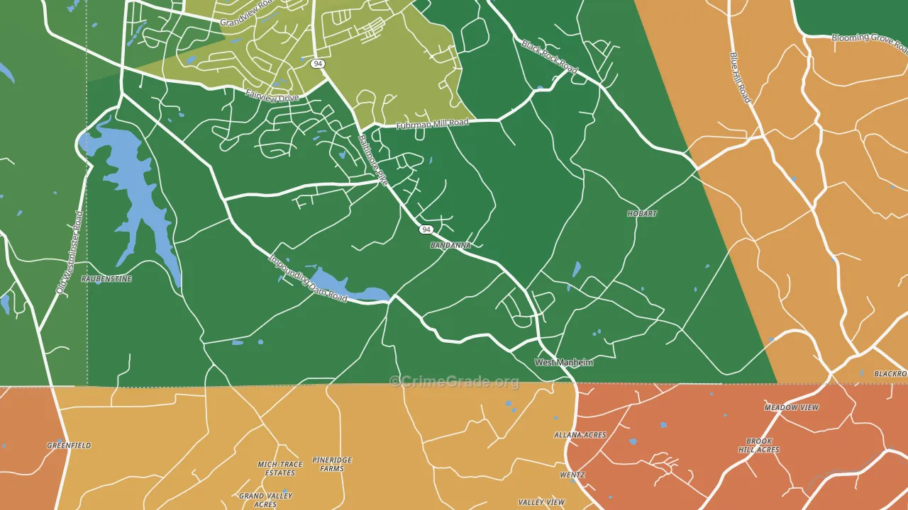 Hobart, PA Map of Theft Rates