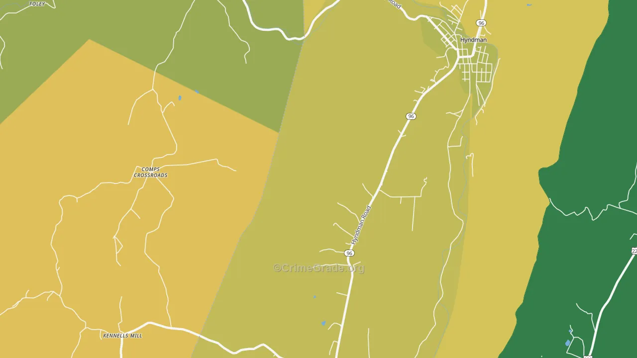 Hoblitzell, PA Map of Theft Rates
