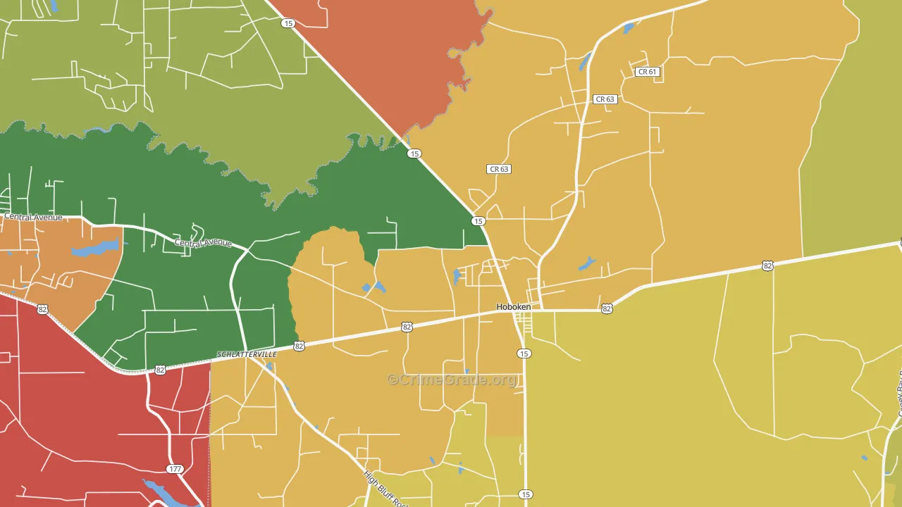 Hoboken, GA Map of Theft Rates