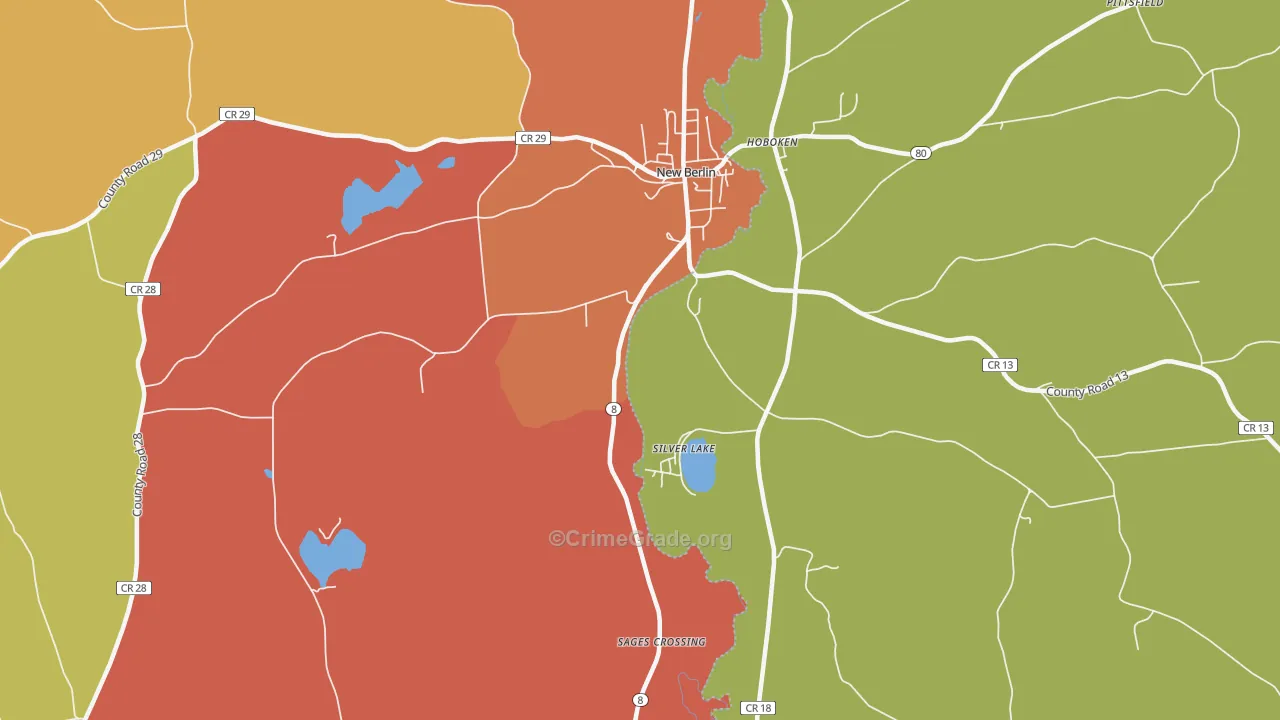 Hoboken, NY Map of Theft Rates