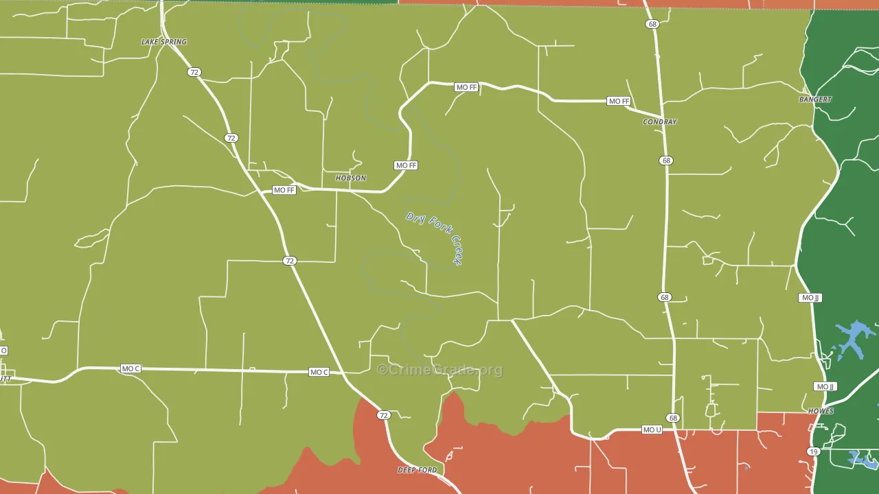 Hobson, MO Map of Theft Rates