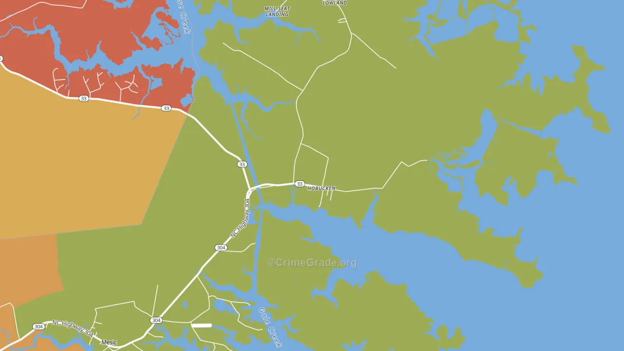 Hobucken, NC Map of Theft Rates