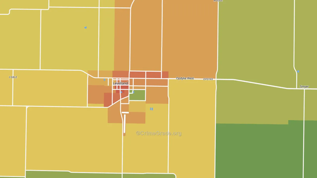 Hockley County, TX Map of Theft Rates