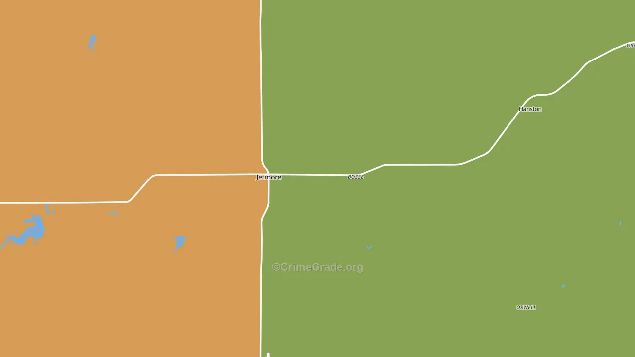 Hodgeman County, KS Map of Theft Rates