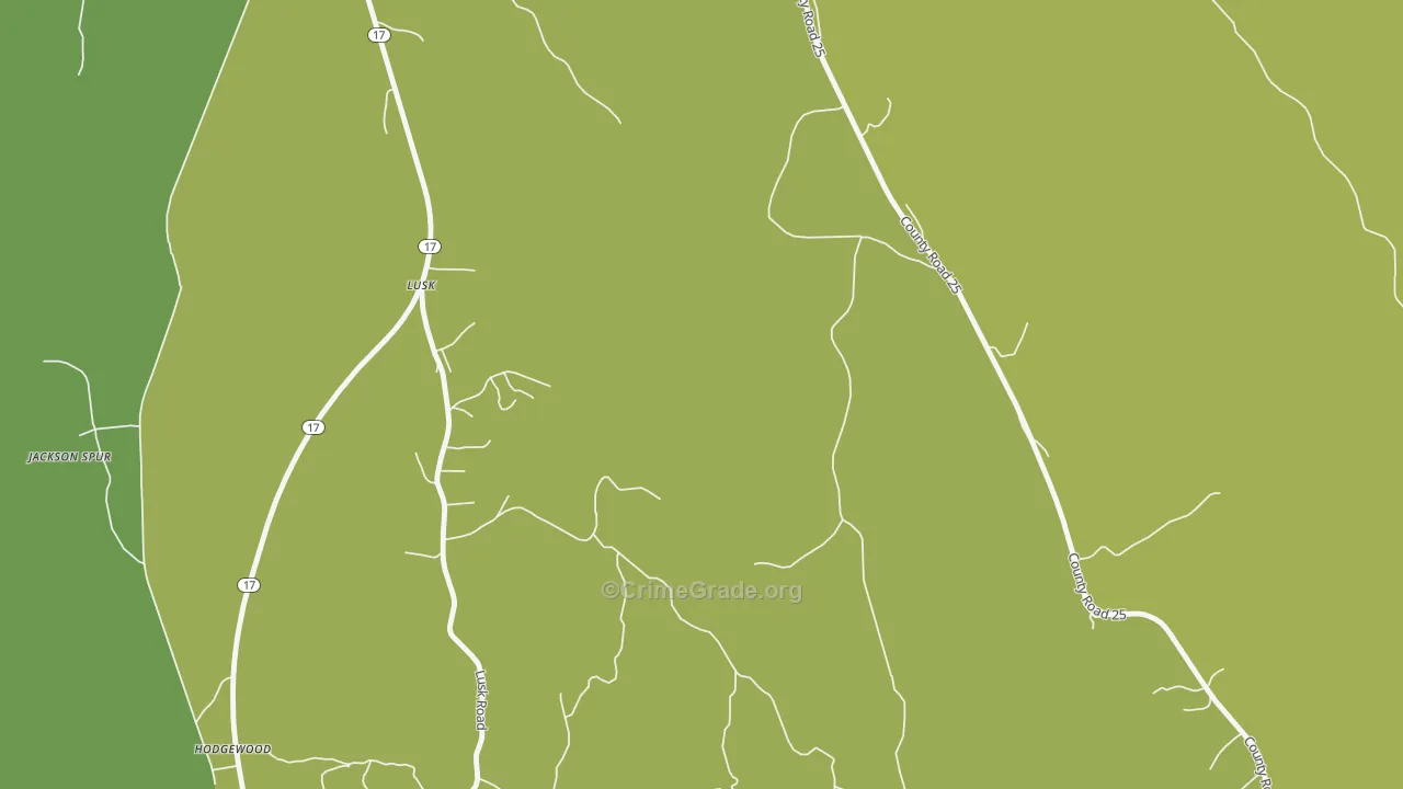 Hodgewood, AL Map of Theft Rates