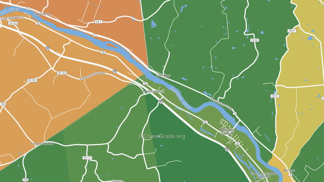 Hoffmans, NY Map of Theft Rates