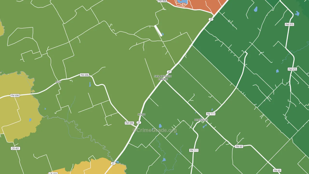 Hogg, TX Map of Theft Rates