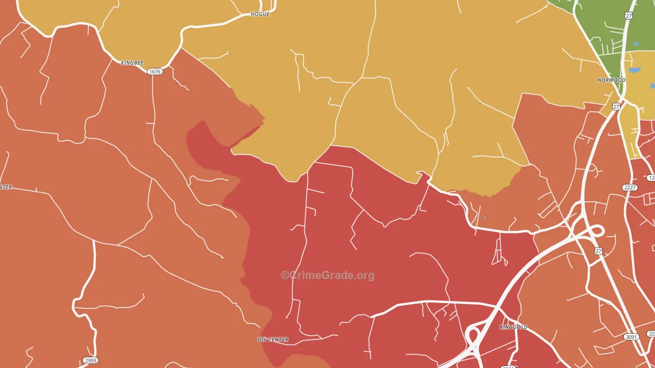 Hogue, KY Map of Theft Rates