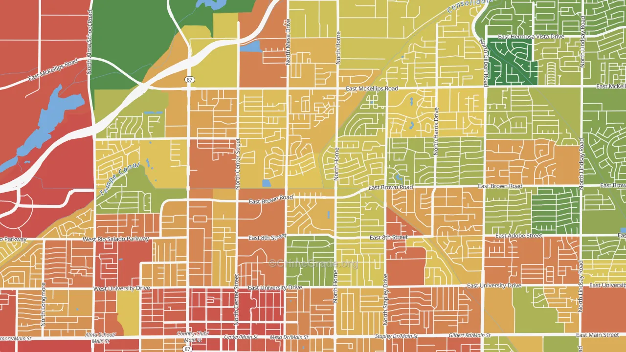 Hohokam Village, Mesa, AZ Map of Theft Rates