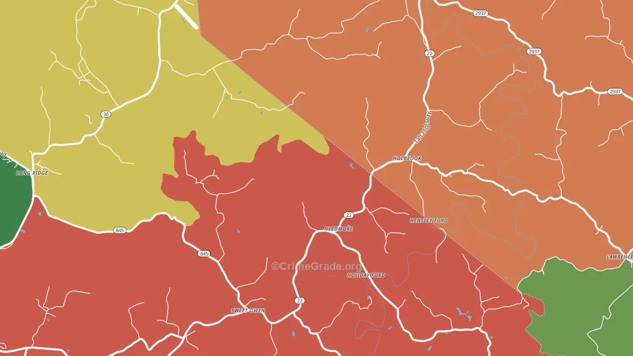 Holbrook, KY Map of Theft Rates