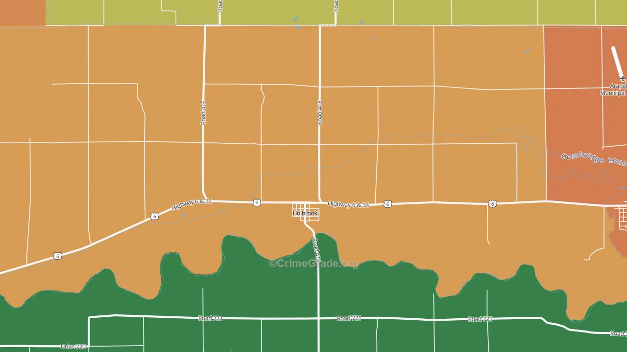Holbrook, NE Map of Theft Rates