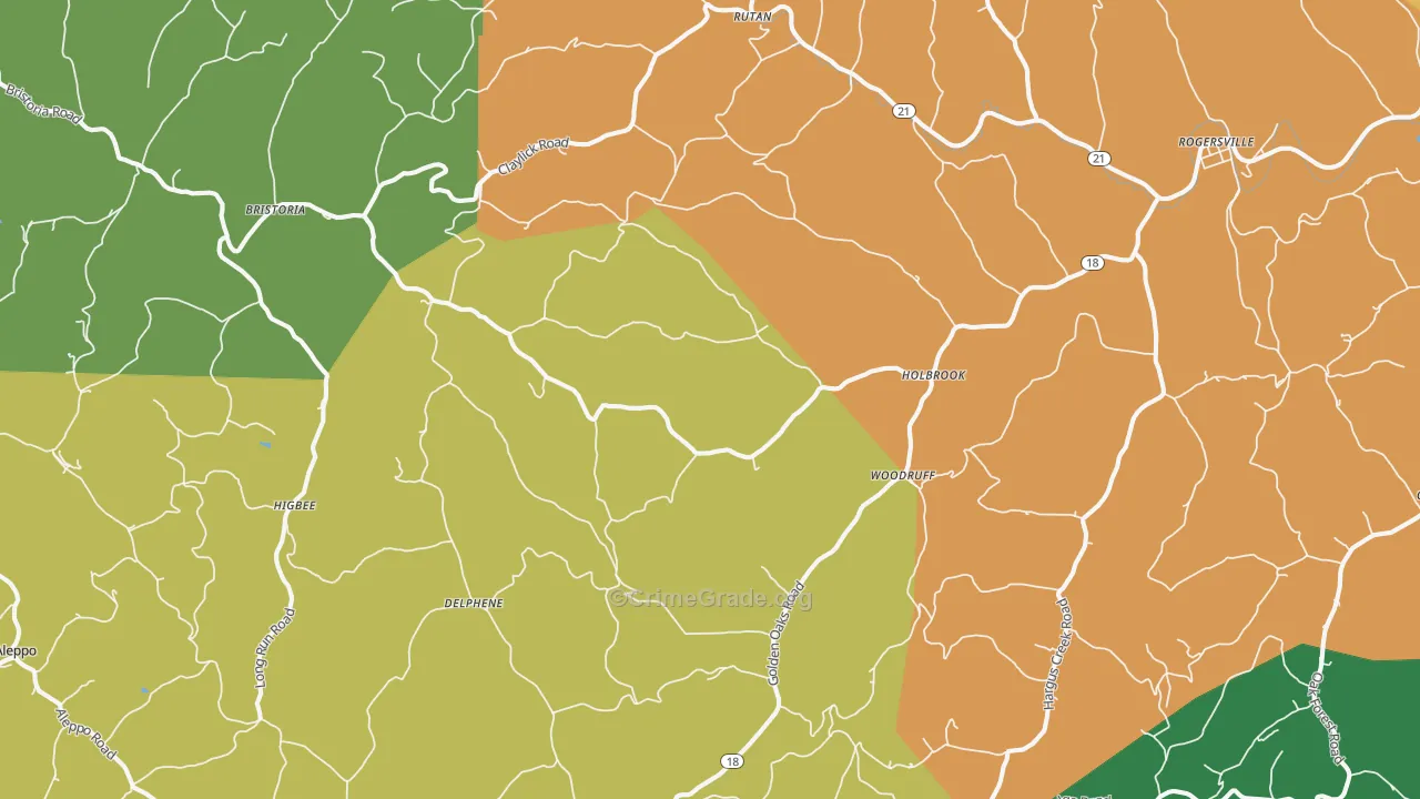 Holbrook, PA Map of Theft Rates