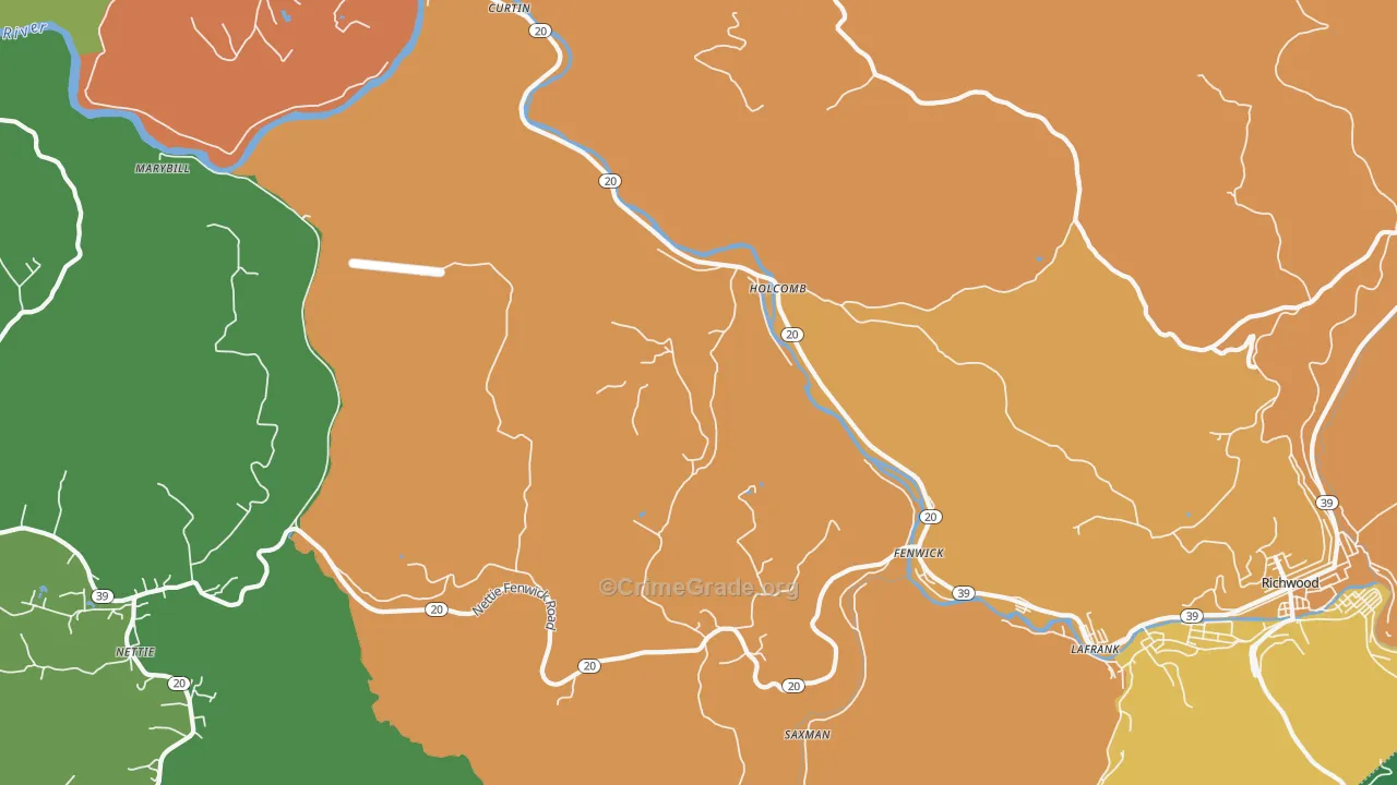 Holcomb, WV Map of Theft Rates