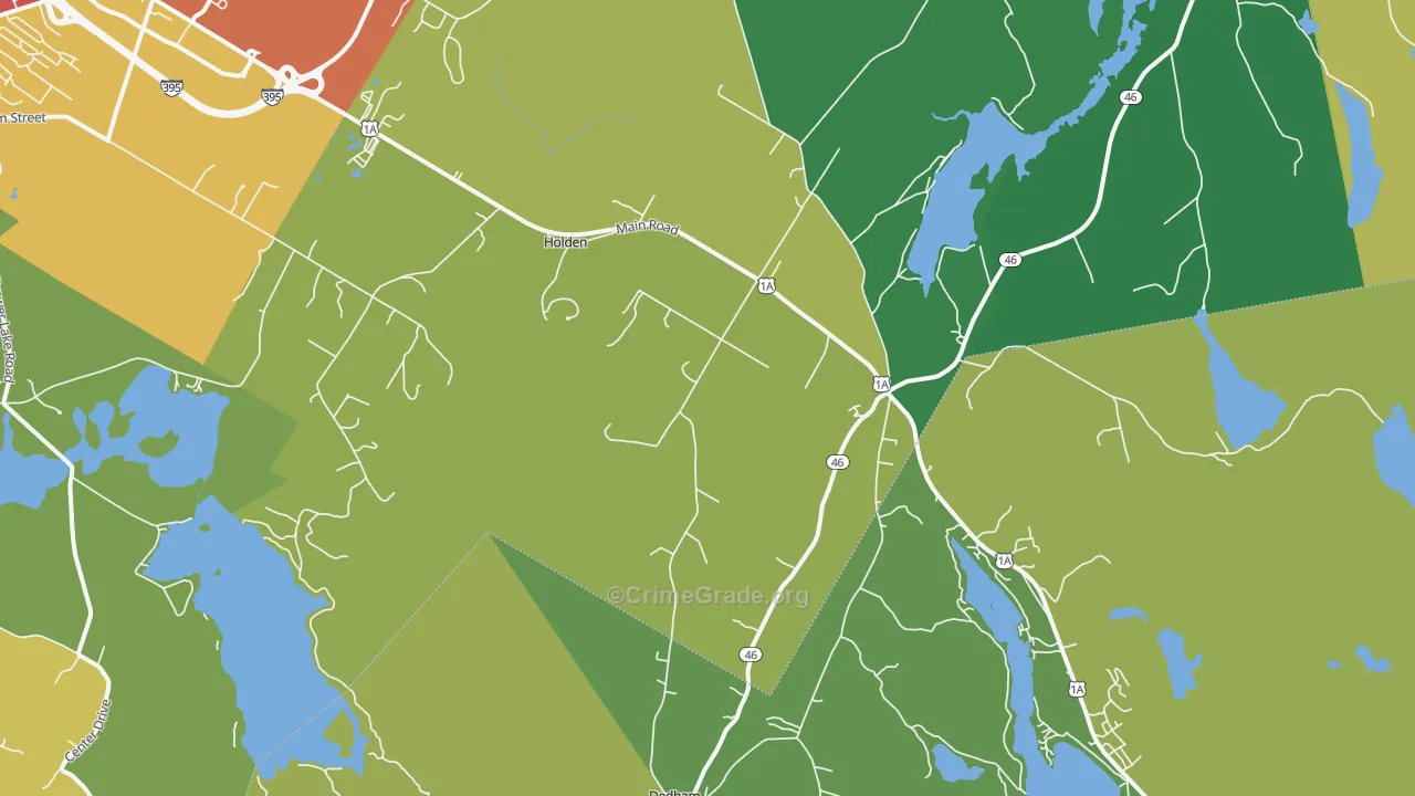 Holden, ME Map of Theft Rates