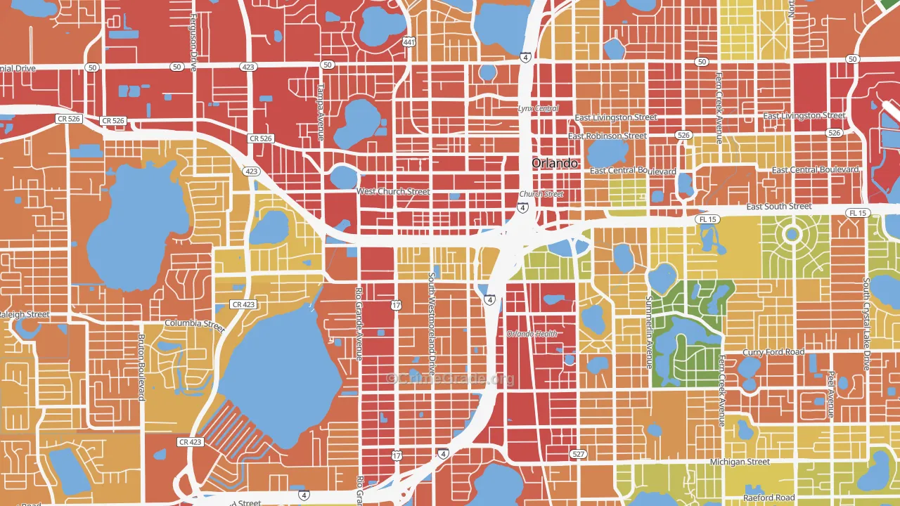 Holden-Parramore, Orlando, FL Map of Theft Rates