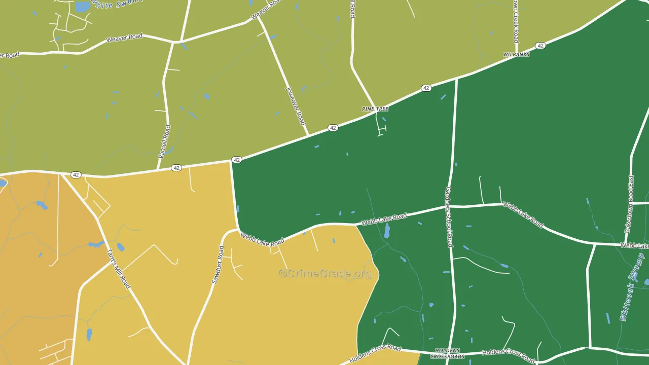 Holdens Crossroads, NC Map of Theft Rates