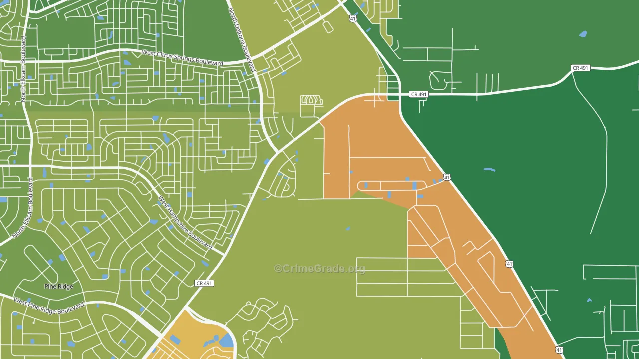 Holder, FL Map of Theft Rates