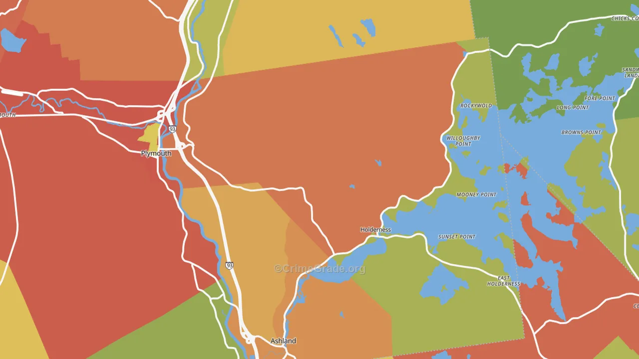 Holderness, NH Map of Theft Rates