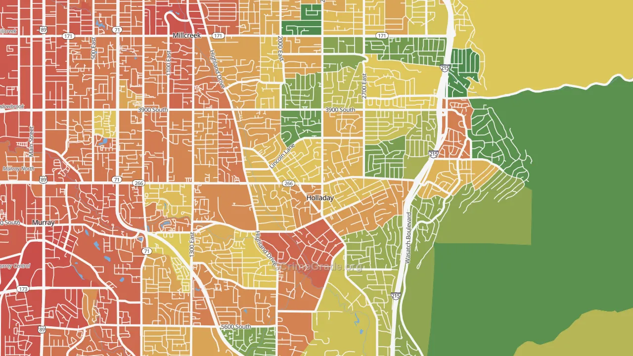 Holladay, UT Map of Theft Rates