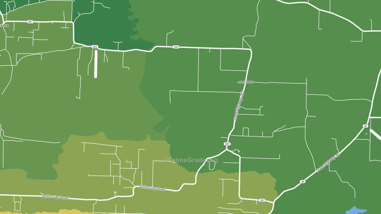 Holland, AR Map of Theft Rates