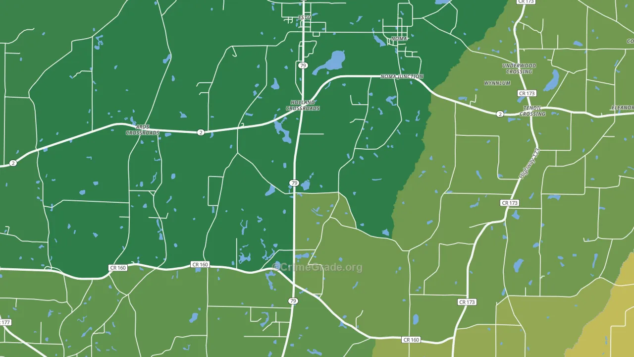 Holland Crossroads, FL Map of Theft Rates