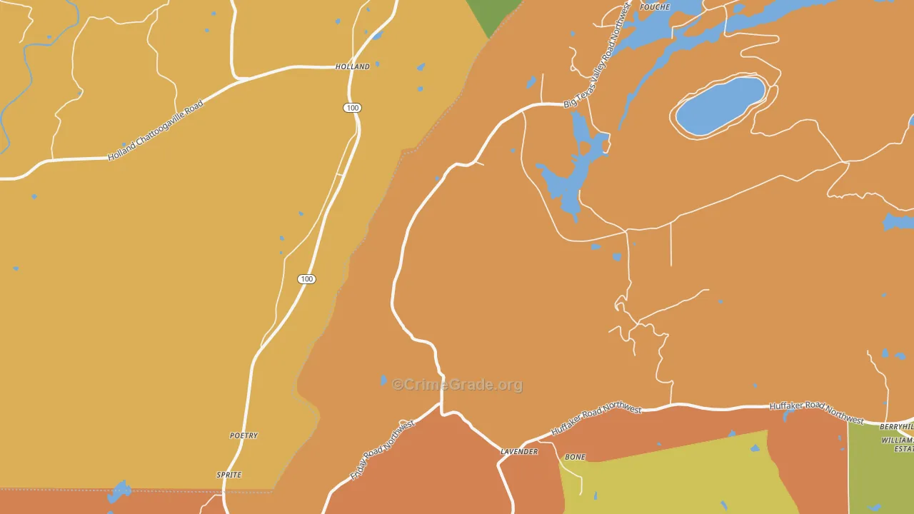 Holland, GA Map of Theft Rates