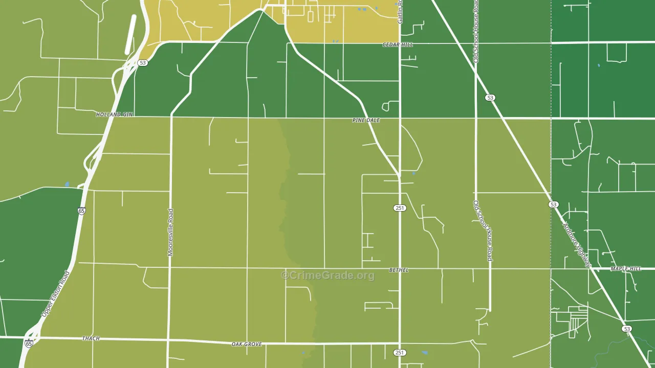 Holland Gin, AL Map of Theft Rates