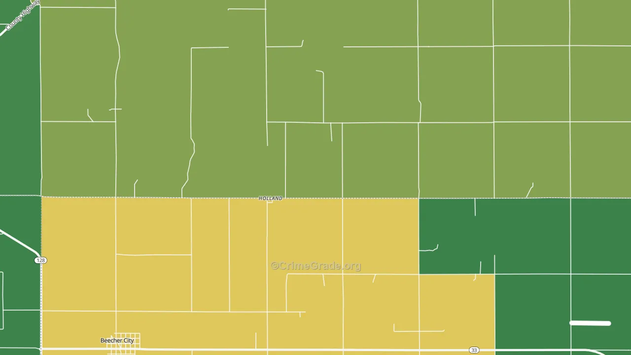 Holland, IL Map of Theft Rates