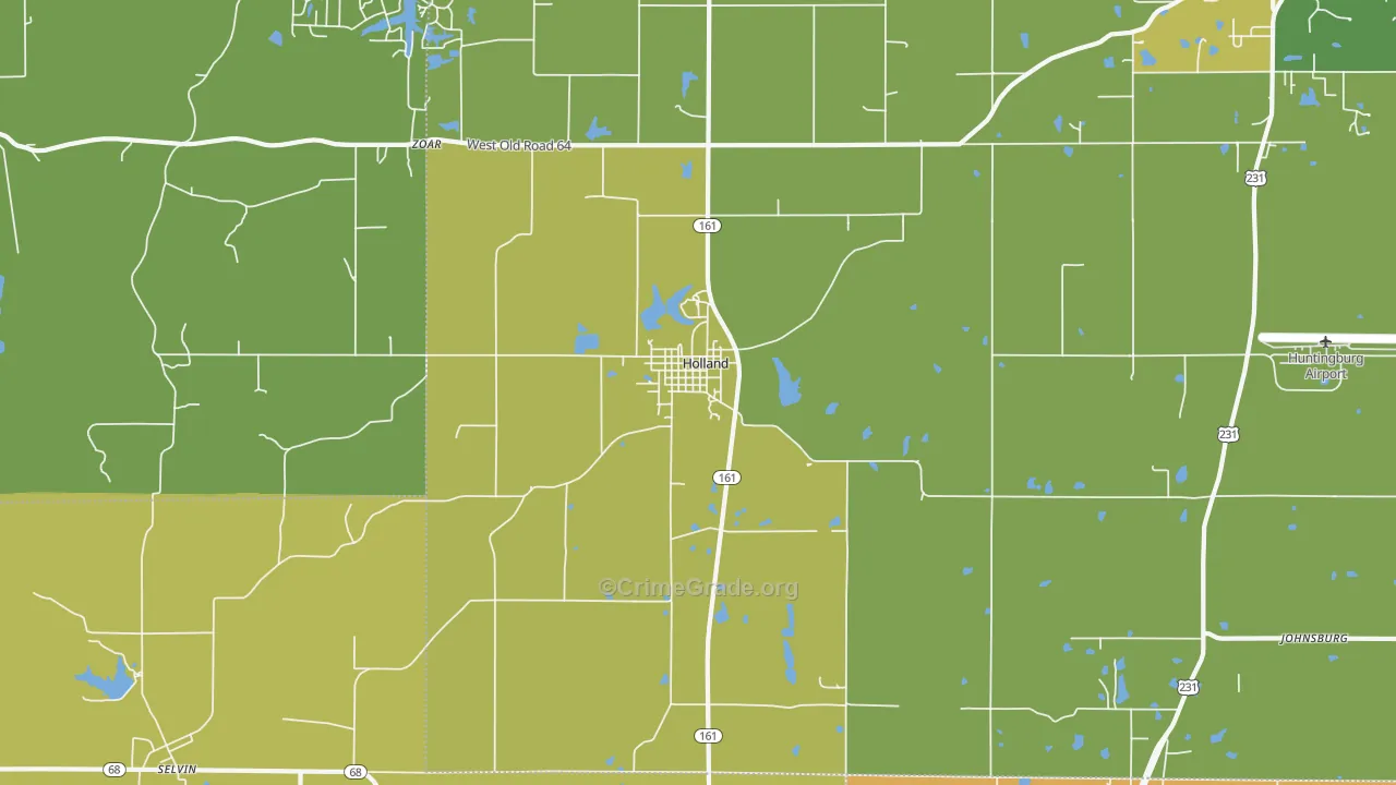 Holland, IN Map of Theft Rates