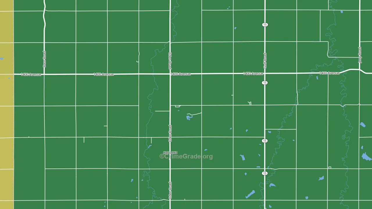 Holland, KS Map of Theft Rates