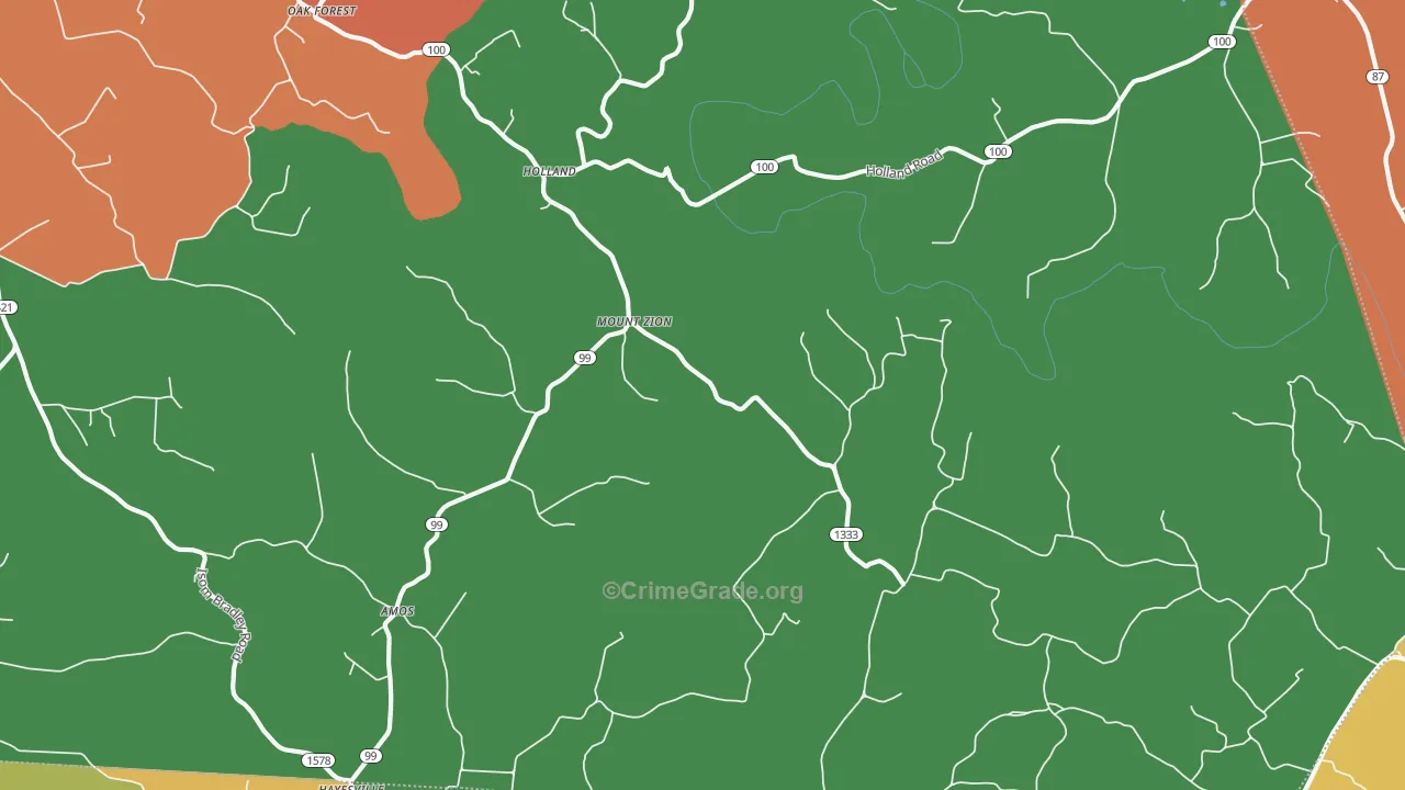 Holland, KY Map of Theft Rates