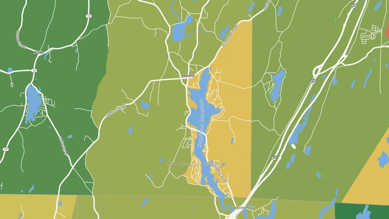 Holland, MA Map of Theft Rates