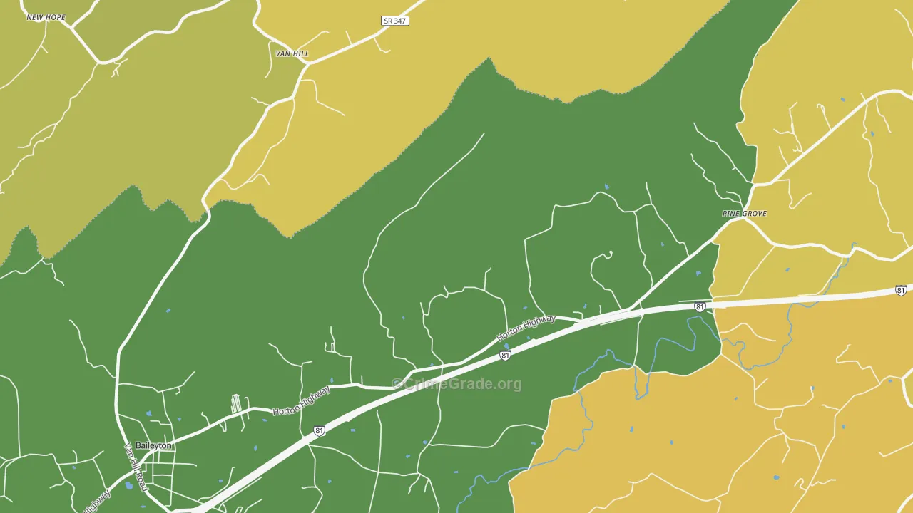 Holland Mill, TN Map of Theft Rates