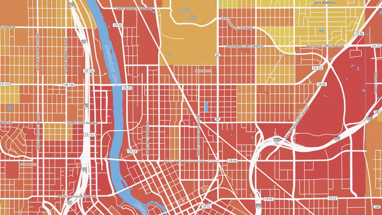 Holland, Minneapolis, MN Map of Theft Rates