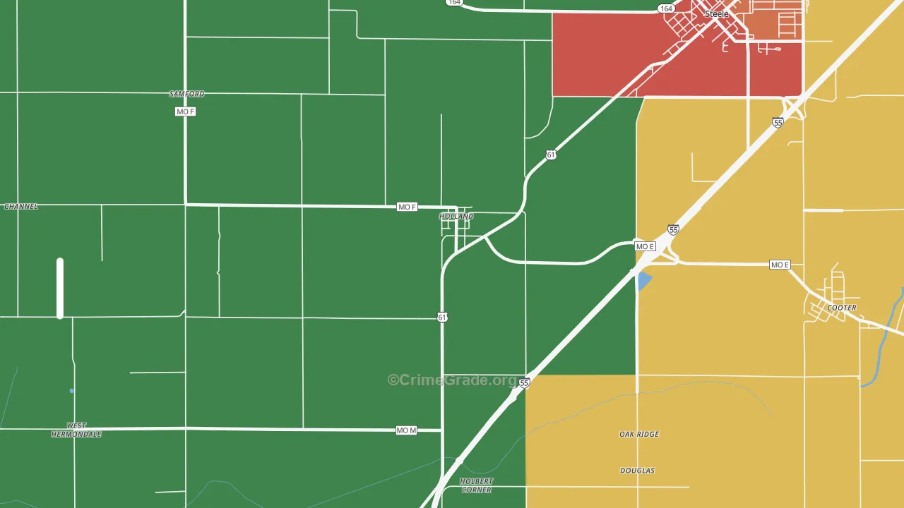 Holland, MO Map of Theft Rates