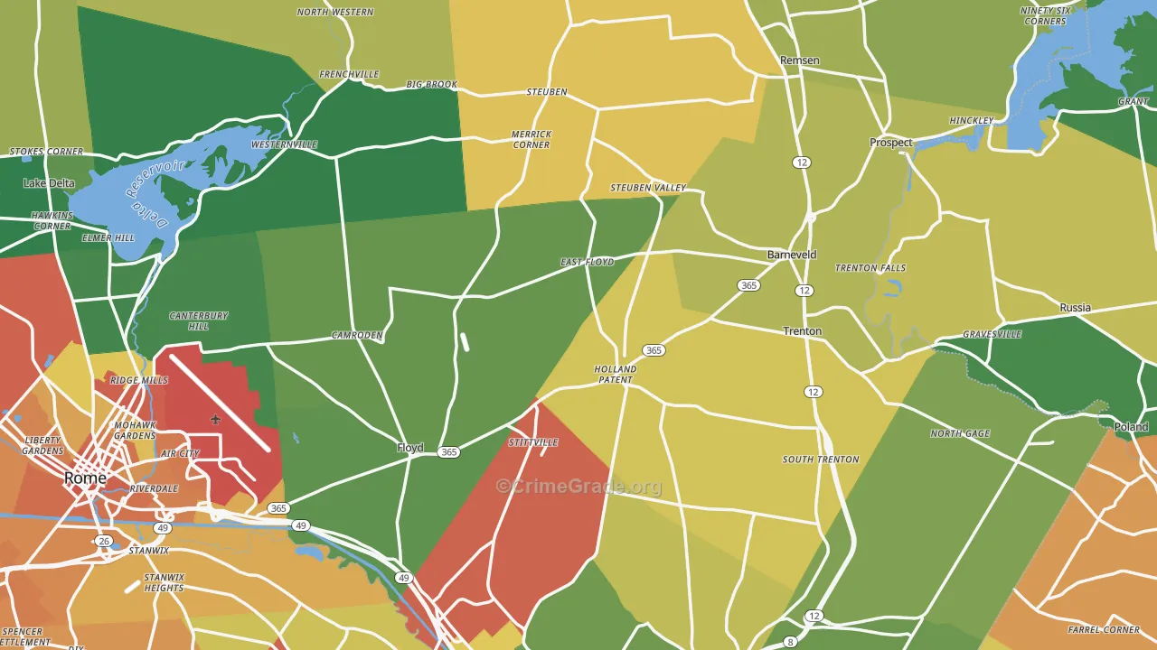 Holland Patent, NY Map of Theft Rates