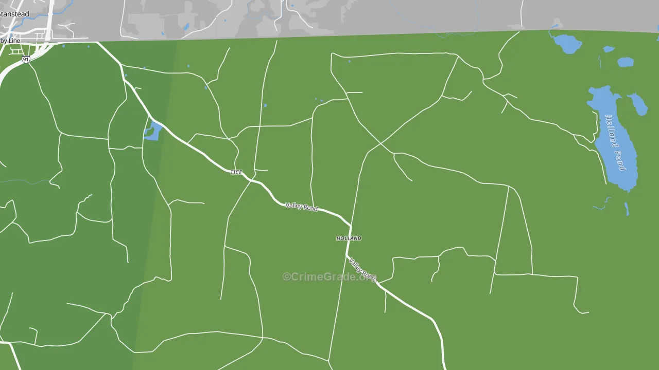 Holland, VT Map of Theft Rates